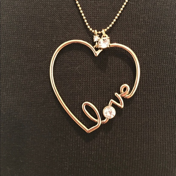 Betsey Johnson Jewelry - Betsey Johnson Gold Heart & CZ LOVE Necklace